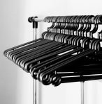black plastic hangers