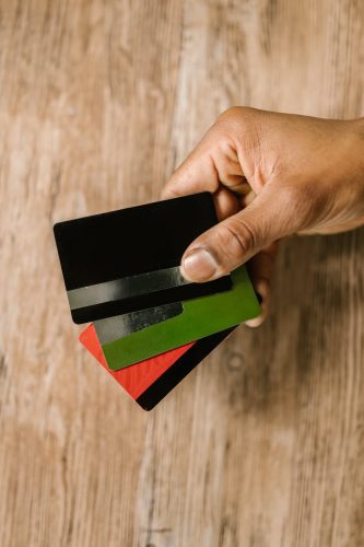 a person holding cards